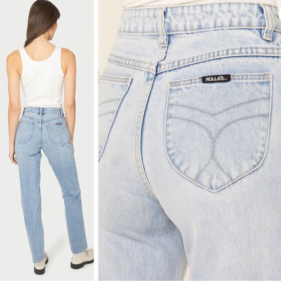 ROLLA’S Original Straight Jeans | High Rise | Sunbleach Worn | Distressed | 30 - Picture 4 of 13